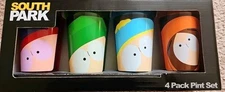 South Park Pint Glasses 4 Pack Cartman Kyle Kenny Stan Colored Drinking Glasses 