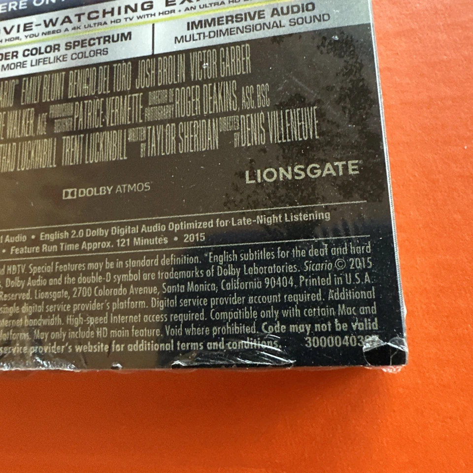 Sicario (2015) 4K Ultra HD Blu-ray Best Buy Exclusive RARE STEELBOOK ☆ New  Foto 3 de 4