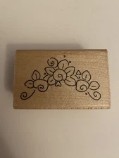 JRL Design Flowers Wood Mounted Rubber Stamp New RS57
