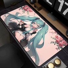 Hatsune Miku Keyboard Desk Mat Large Mouse Mat Locked Edge 60cm x 30cm