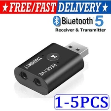 2in1 Bluetooth 5.0 USB Audio Transmitter Receiver Adapter Wireless for Car TV PC