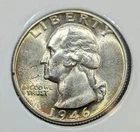 1946-D Washington Silver Quarter, Gem Uncirculated.Great Color!! Album Toned