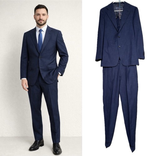 Suitsupply Havana Putch Full Canvas Wool Silk Navy Blue Blazer Pants Suit 36R