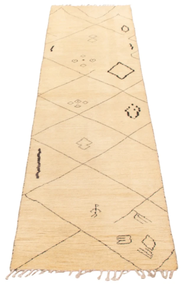 2'10" x 11'8" Vintage Hand-knotted Runner Rug Traditional Oriental Wool Carpet - Image 3 of 4