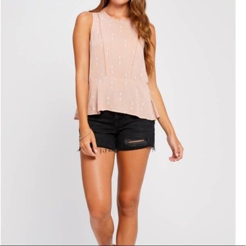 Gentle Fawn Barnett Blouse Sleeveless Rose Dust Embroidered Womens Sz XS - Picture 1 of 8