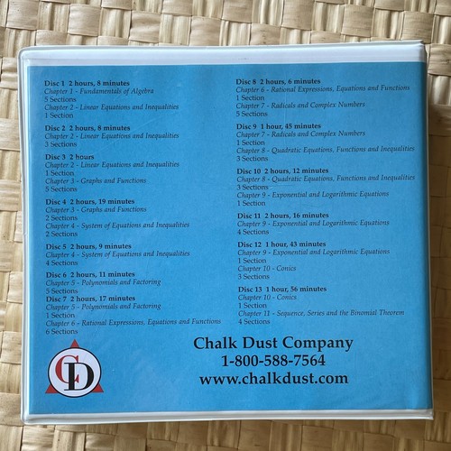 Chalk Dust Algebra 2 II two DVD Videos Dana Mosely Mosley Home School Tutor - Picture 2 of 2