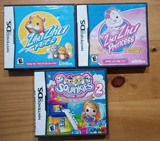 nintendo ds game lot of 3 Zhuzhu Pets, ZhuZhu princess,Squinkies 2