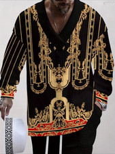 Men's Outfit 2 Piece Set Shirt  Pants Suit PLUS SIZE BIG 4XL