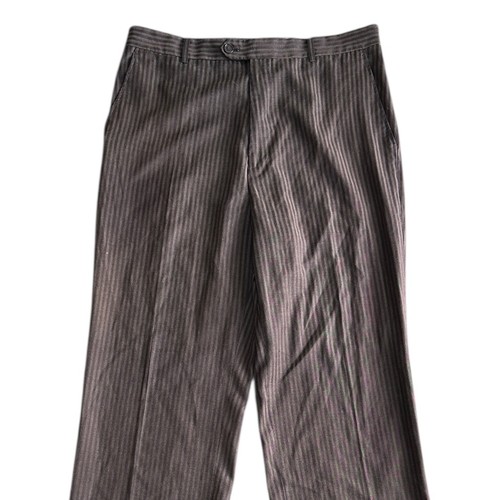 Prada Striped Trousers Regular Straight Milano Italy Brown Pants Mens W34 L31 - Picture 3 of 10