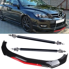 Front Bumper Lip Splitter Lower Spoiler Body Black+Red For Mazda 6 5 3 2