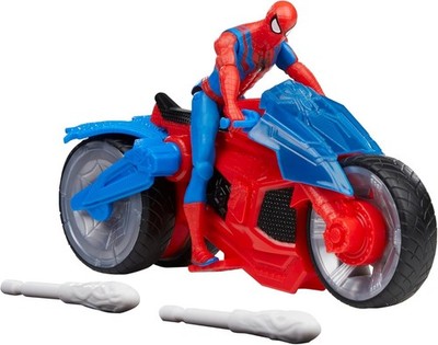 SPIDER-MAN WEB BLAST MOTORCYCLE FIGURE SET MARVEL EPIC HERO SERIES MISB 4'' 2023