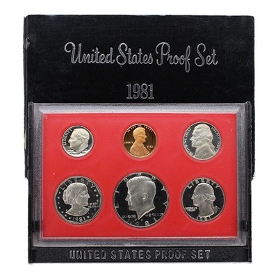 1981 S Proof Set Original Box 6 Coins Type 1 | eBay