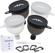 Protein Powder Funnel Set - Sleek Water Bottle Funnel for Powder Supplement with