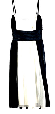 City Triangles Black White Chiffon Dress Small Empire Waist Party