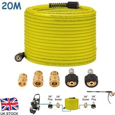 20m Pressure Washer Hose M22-14mm 3/8" Quick Release 3600 PSI Jet Wash Extension