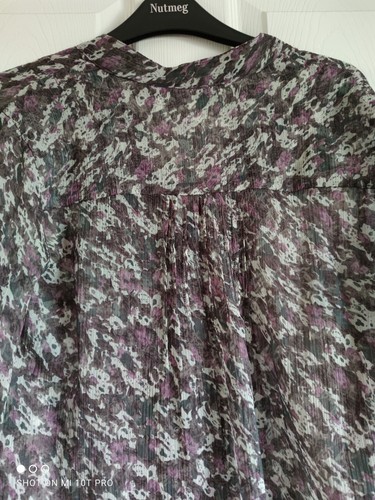Lila gemustertes transparentes Langarmshirt von M & Co Größe 12 - Bild 5 von 5