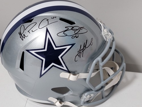Emmitt Smith Troy Aikman Micheal Irvin Autographed Cowboys FS Helmet Fanatics