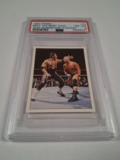 1997 Panini WWF Superstars Bret Hart & Stone Cold Steve Austin Sticker PSA 8 WWE