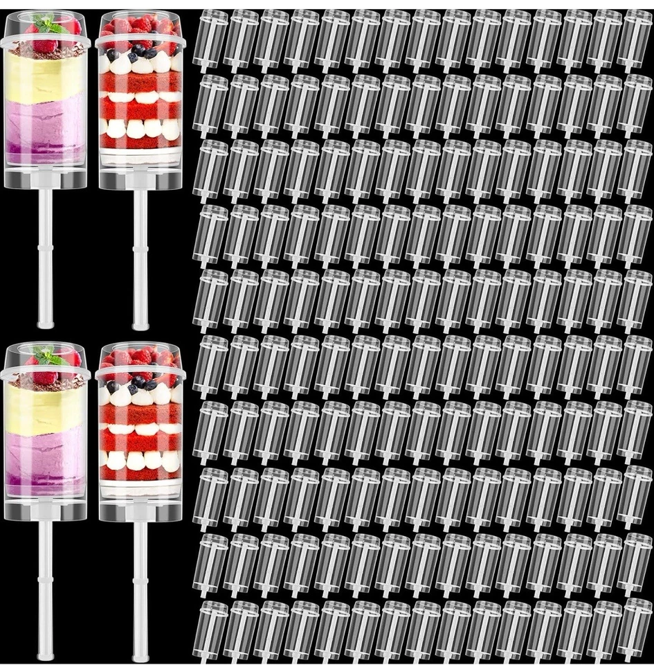 Contenedores Push Pop de 400 piezas Push Cake Pop Shooter contenedores de plástico transparente Push Foto 2 de 4