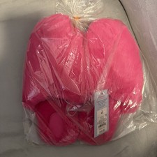 Cat  Jack Girls Pippa Pink Faux Fur Slippers Size L 4/5 New