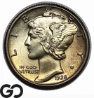 1928 Mercury Dime, FULL Split Bands, Gem BU++ FSB