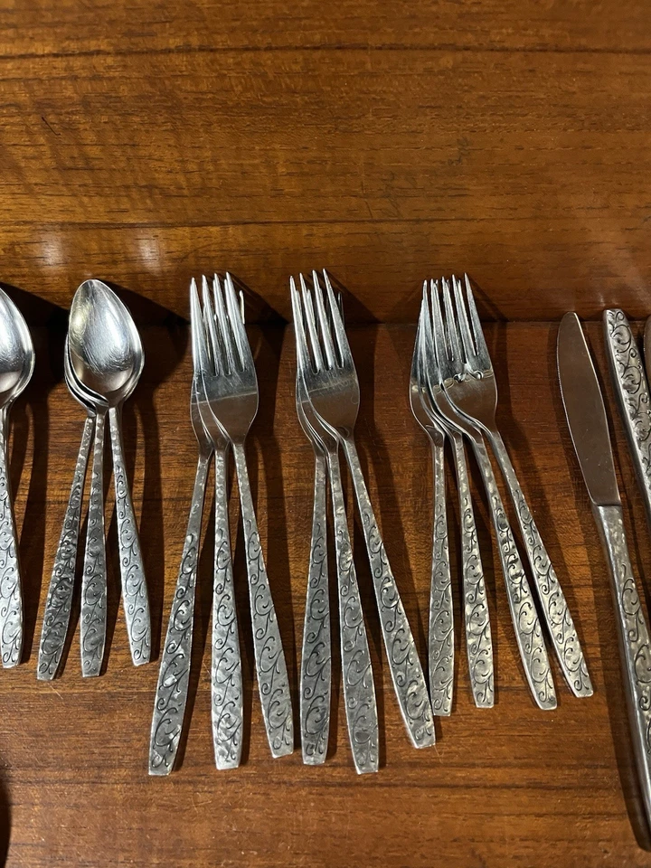 Juego de 34 cubiertos de acero inoxidable Epic EPS2 cubiertos MCM vintage Foto 3 de 4