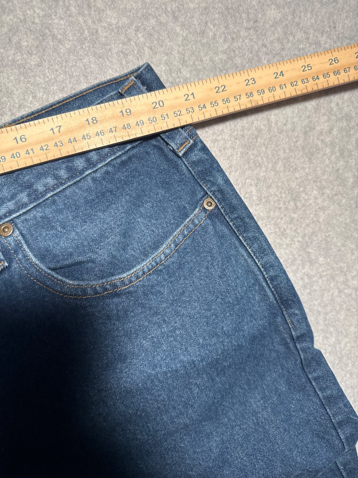 Carhartt Relaxed Fit Jeans B460 DVB 44x32 Blue Denim Work Pants Used thumbnail 4