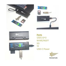 USB Hub with M.2 NVMe/SATA SSD Enclosure, 10Gbps Dock, SD/TF, USB 2.0 Ports