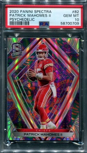 Patrick Mahomes -- PSA 10 -- Psychedelic 2/5 -- 2020 Spectra -- Wow Card