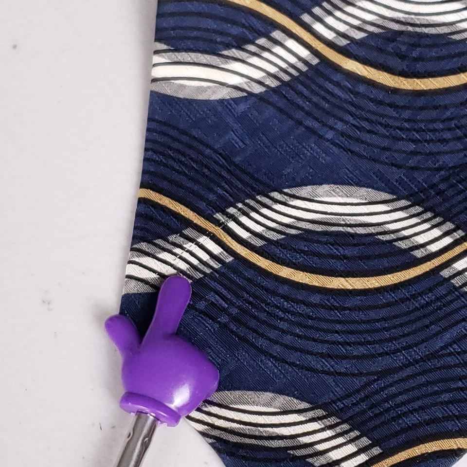 Matrix by Corbin Silk Tie Navy Geometric Executive Aesthetic Y2K Style - Image 3 of 4