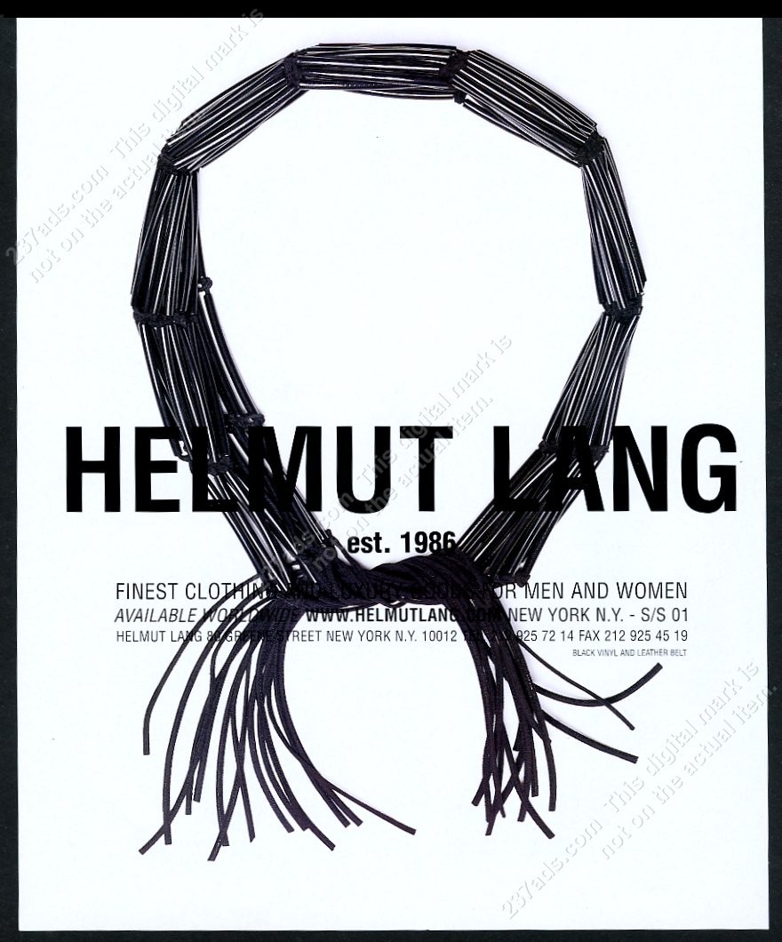 2001 Helmut Lang black vinyl and leather belt photo vintage print