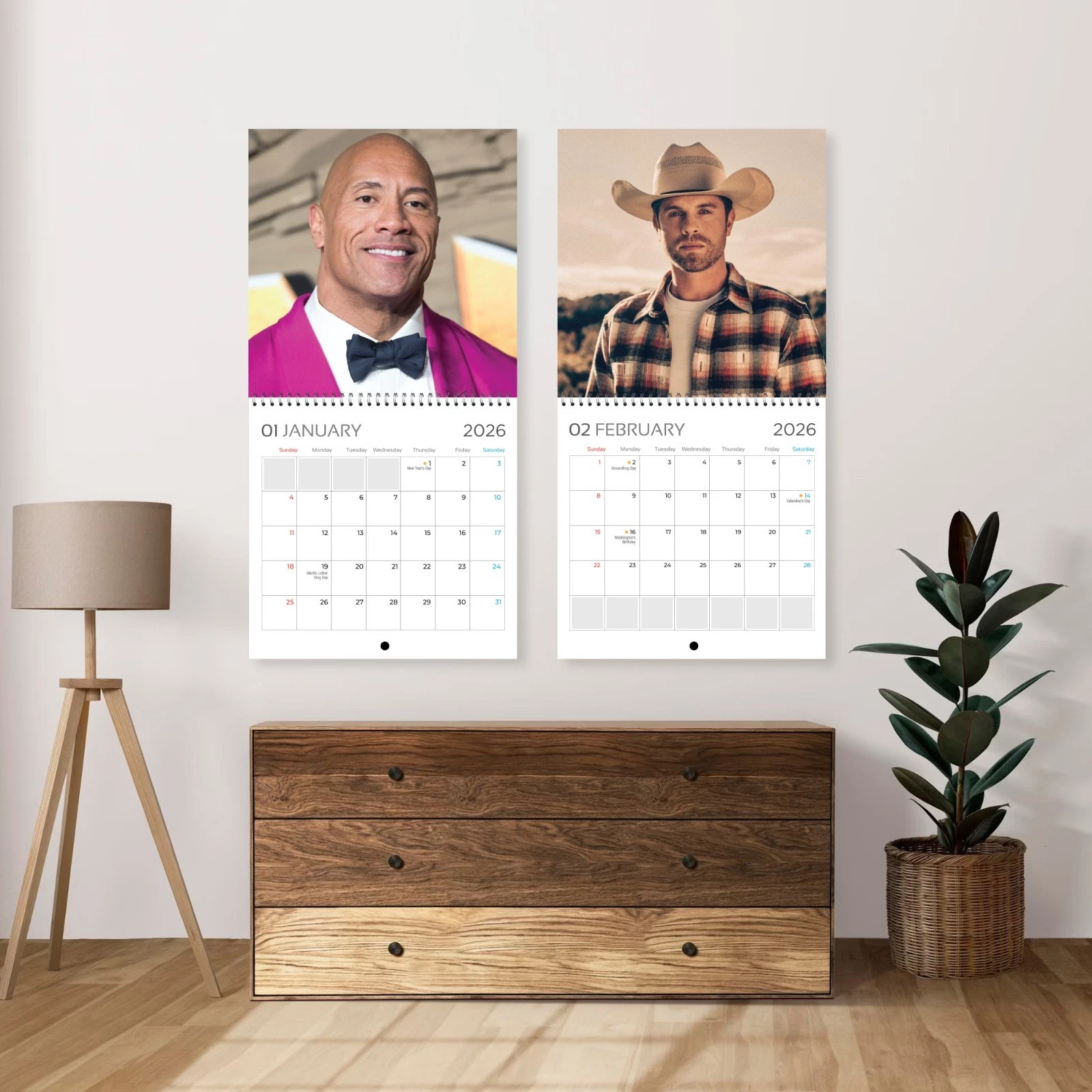 Dwayne Johnson 2026 Wall Calendar, 12-Month Star Collection