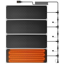 4 Pcs Heated Snow Melting Mats - 10 x 30 Inch Heated Outdoor Mats with 6.5 ft...