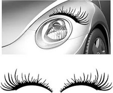 2 Pcs Eyelash Decal For Car Headlight Waterproof Cute Fake Eyela Color Black