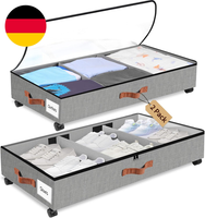 Unterbett Aufbewahrungsbox Mit Rollen 2 StüCk, Unterbettkommode Mit Klarer Decke