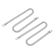 Iron Flat Chain Straps, 24" 2Pcs Handbag Chains Purse Straps Replacement, Silver