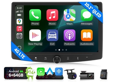 10.1'' Double DIN QLED Car Radio Wireless CarPlay Android Auto GPS Bluetooth DSP