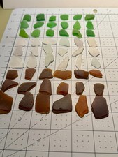 GR 2300 Green-White and Brown Genuine surf-tumbled sea glass for mosaics-display