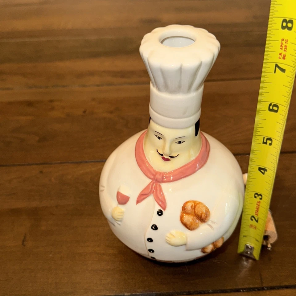 MILTON & LOUIS PINTADA A MANO CERÁMICA CHEF VINAGRE / BOTELLA DE ACEITE 8" DE ALTO Foto 4 de 4