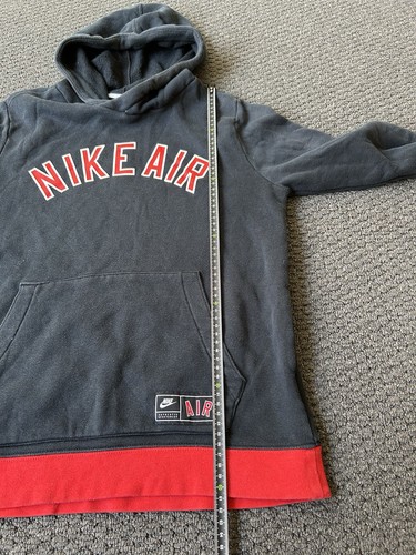 Nike Boys fleece Hoodie Size XL Youth Fits like S-M Womens Black Red Pullover - Picture 3 of 8