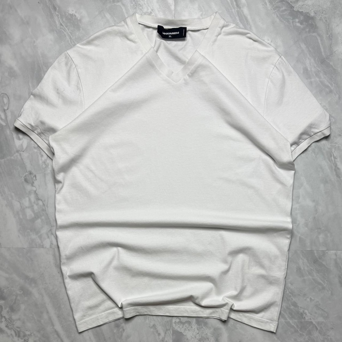Dsquared2 White V-Neck T-Shirt Men's XL Made in Italy | eBay