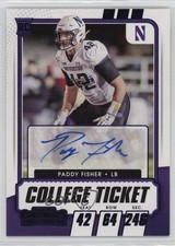 2021 Contenders Draft Picks College Game Ticket Purple Paddy Fisher Auto 0fp5