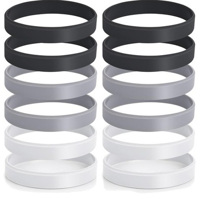 Silikonarmbänder, 12er-Pack - Streuung - Einfache Gummibänder für Männer, Fra...