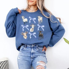 Goat Lover Sweatshirt Cute Goat Farm Animal Funny Gift