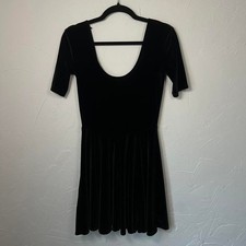 Kimchi Blue Women's Black Velvet Dress Size S Skater Fairy Goth Dark Academia