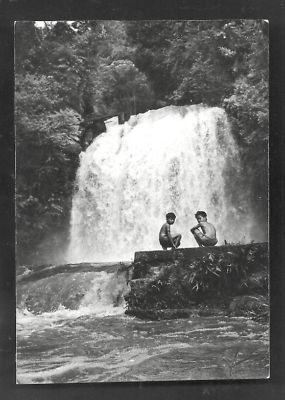 Brunei photo to Sarawak 2 Boys Waterfall stamp 60s