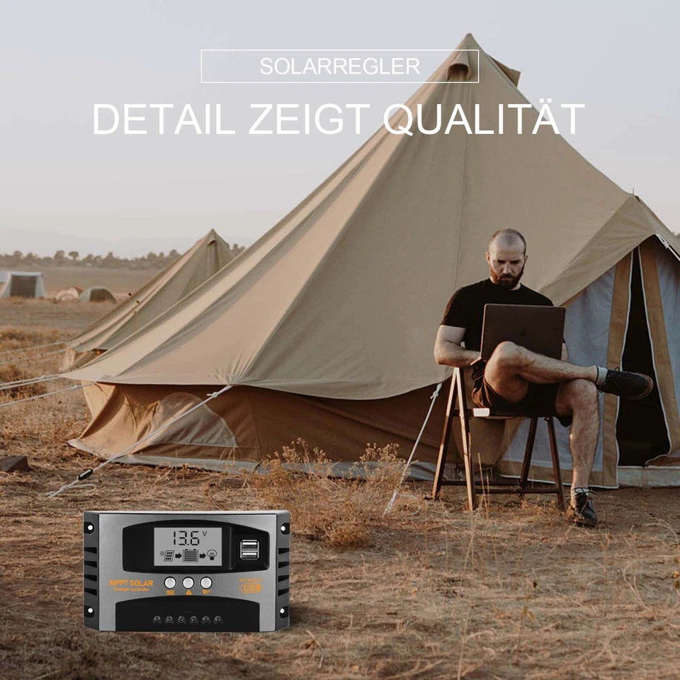Solar Laderegler 40A MPPT Solar Panel Controller Regler Daul USB Regler 12V/24V - Bild 3 von 4