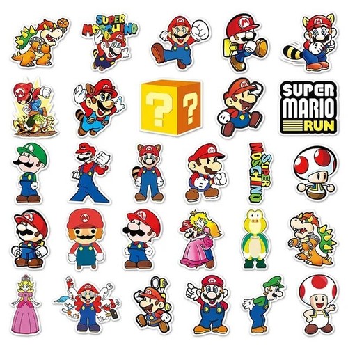 30/45/60 PCS Super Mario Retro Phone Laptop Wall Decal Stickers - Picture 3 of 5