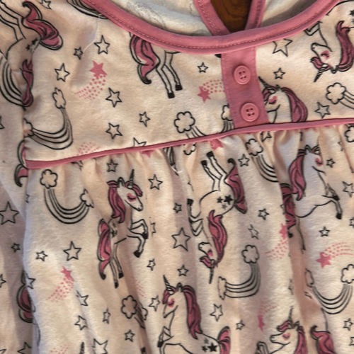 NWT Komar Kids unicorn pink flannel nightgown long sleeve size 7/8M - Picture 4 of 4
