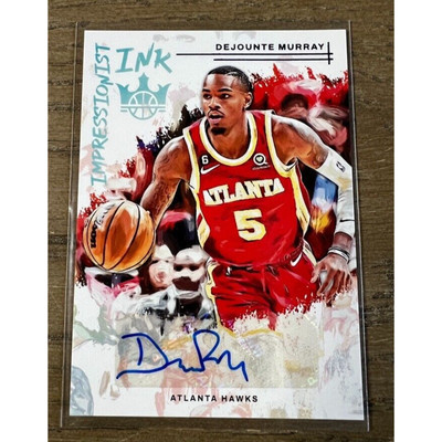 2022-23 Court Kings Dejounte Murray /25 Impressionist Ink Blue Auto ATL Hawks SP